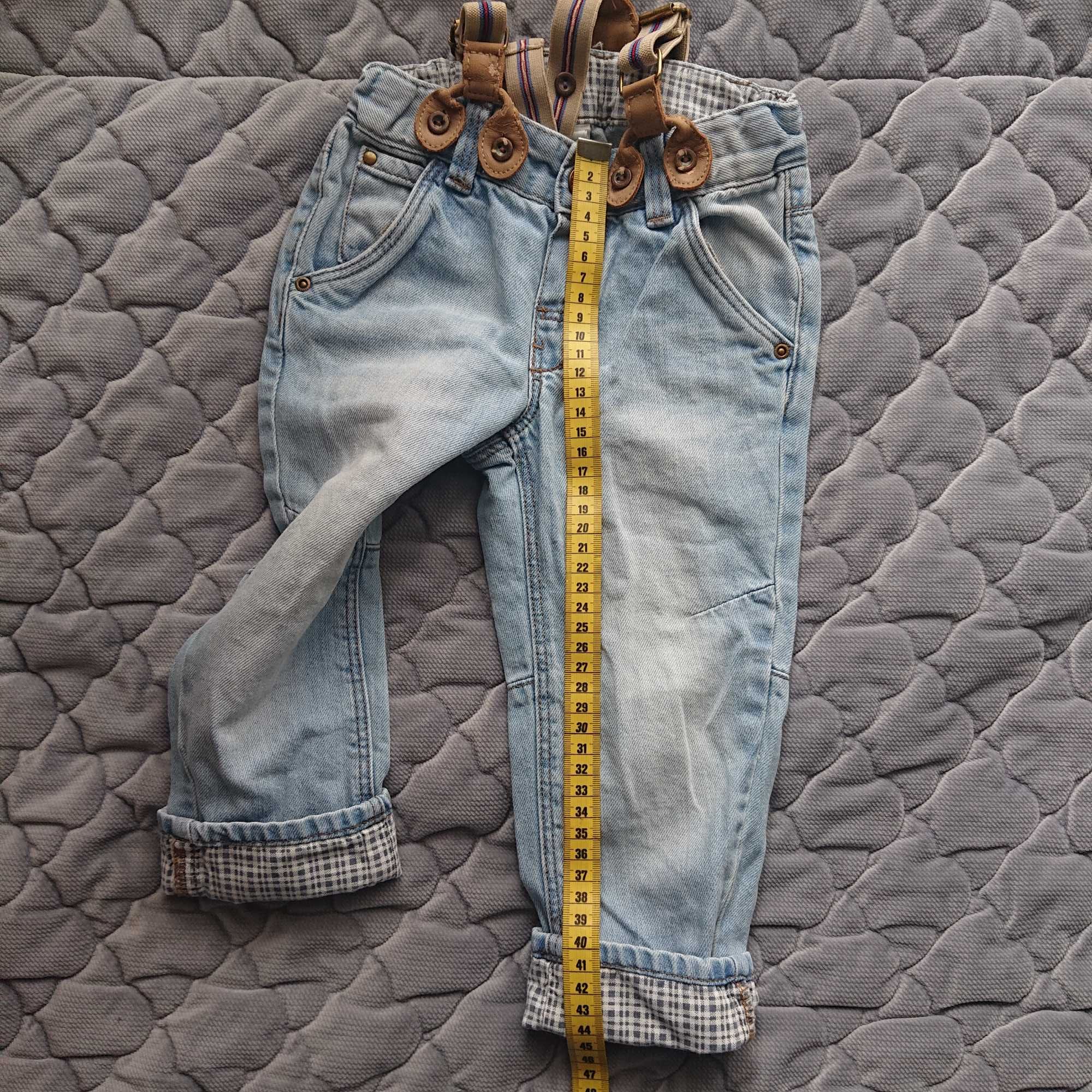 Jeansy dziecięce z szelkami H&M rozmiar 86