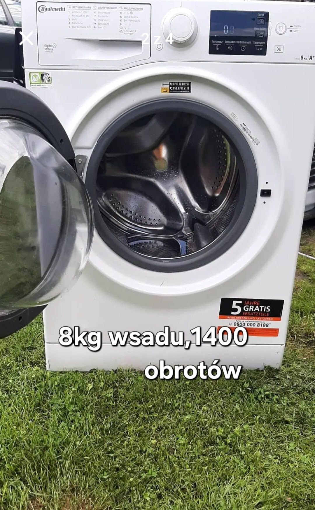 Sprawna pralka 8kg wsadu,1400 obrotów