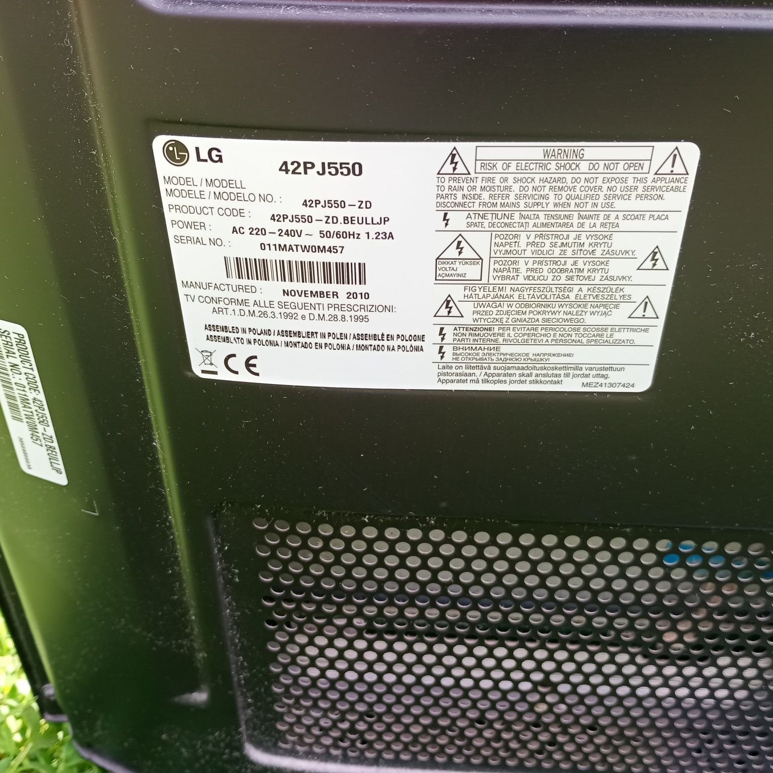 Telewizor LG 42 uszkodzony