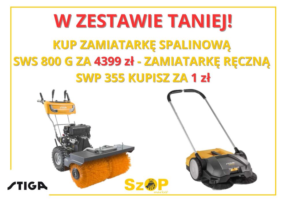 Zamiatarka STIGA SWS 800 szczotka, odśnieżarka. Druga swp 355 za 1zł