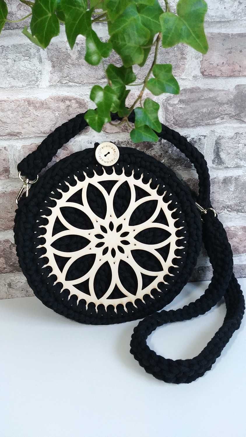 HANDMADE Torebka z bawełnianego, grubego sznurka 24cm