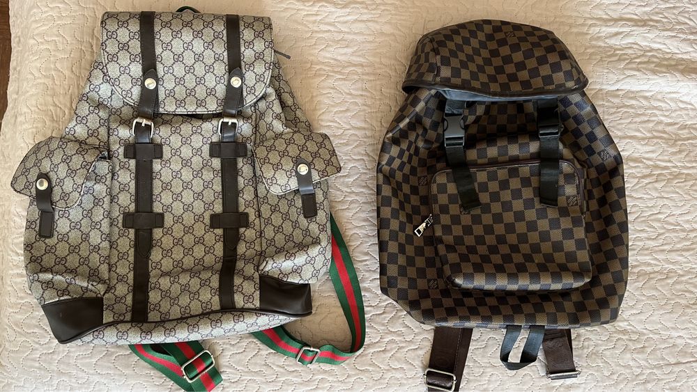 Mochilas Gucci e Louis Vuitton