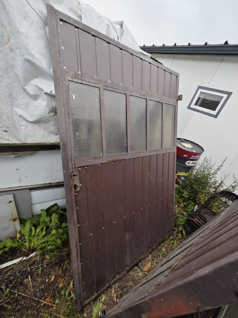 Drzwi garaż garażowe brama blaszane stalowe ocieplane 215x280