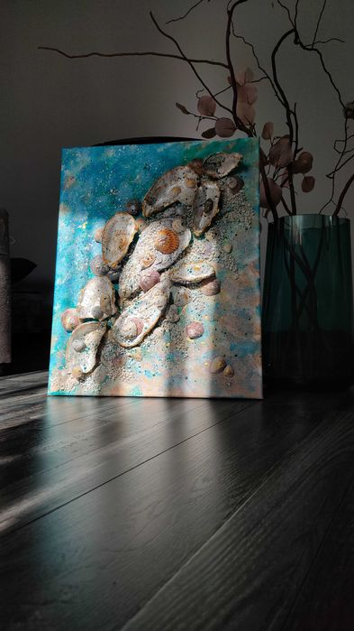 Картина текстурна зі справжніх мушель устриці 3Д