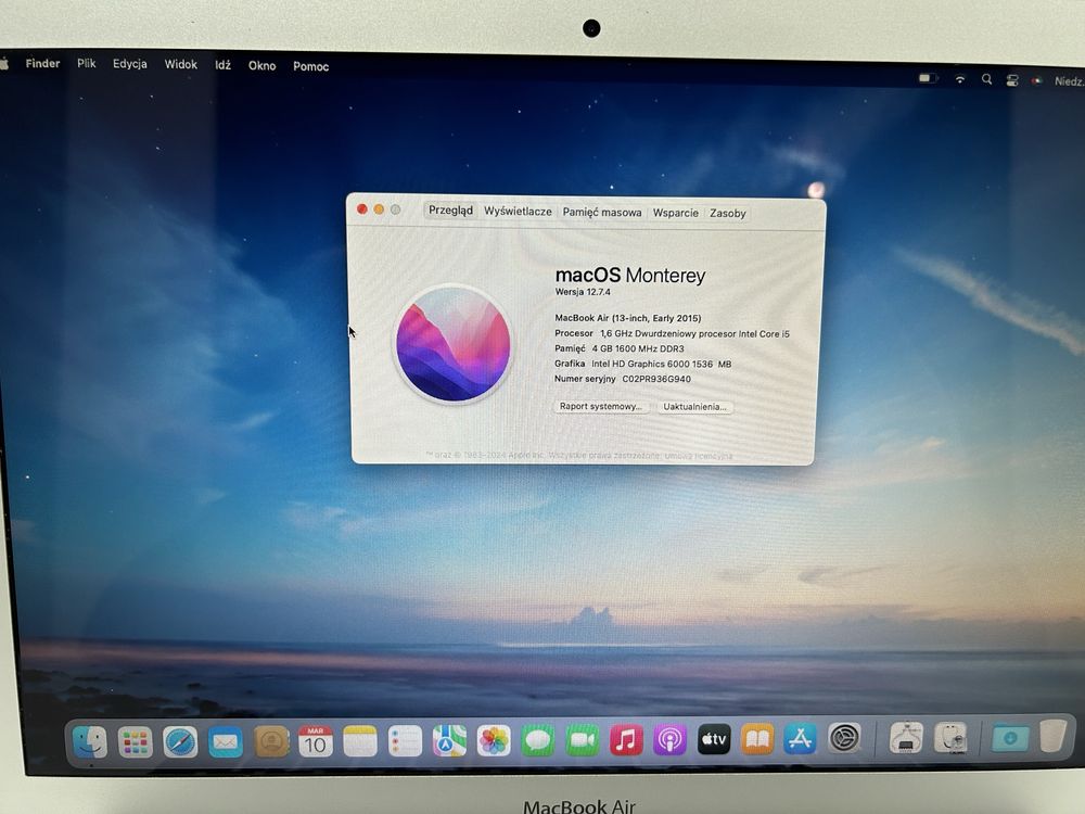 MacBook Air 13 2015 r. Procesor i5 4GB/128