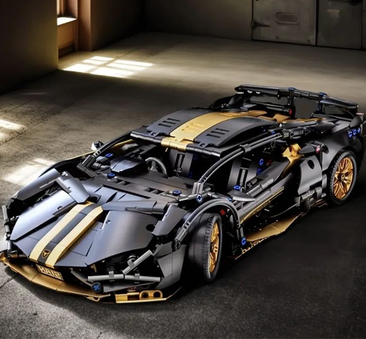 Контсруктор 1300дет. спортивна машинка 36*17 lego technic чорна золота