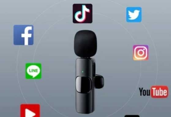 Bezprzewodowy mikrofon krawatowy Android / iOS USB-C LIGHTNING iphone