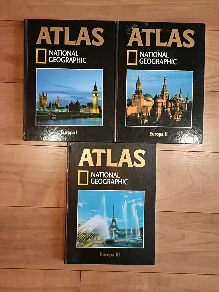 3 Livros capa dura Mega coleção nacional Geographic ATLAS: Europa