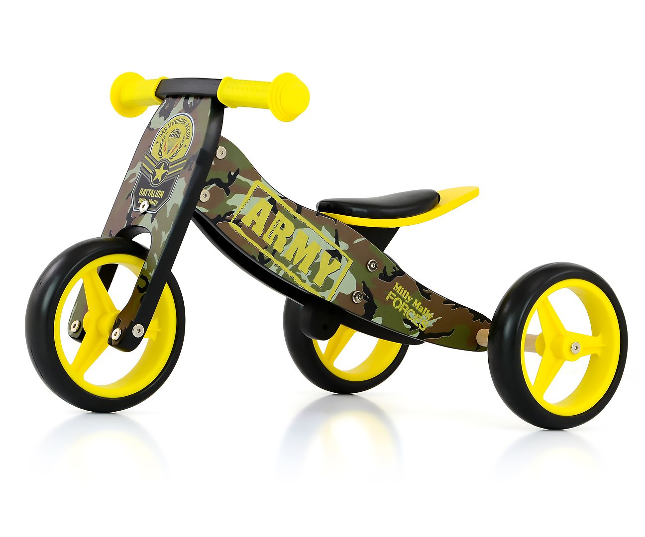Rowerek biegowy trójkołowy 2w1 Jake Army Milly Mally