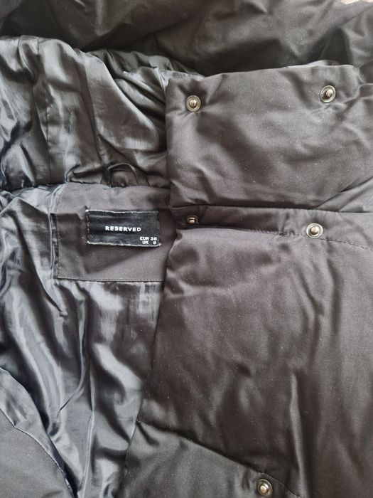 Kurtka zimowa długa damska czarna na napy Rederved S