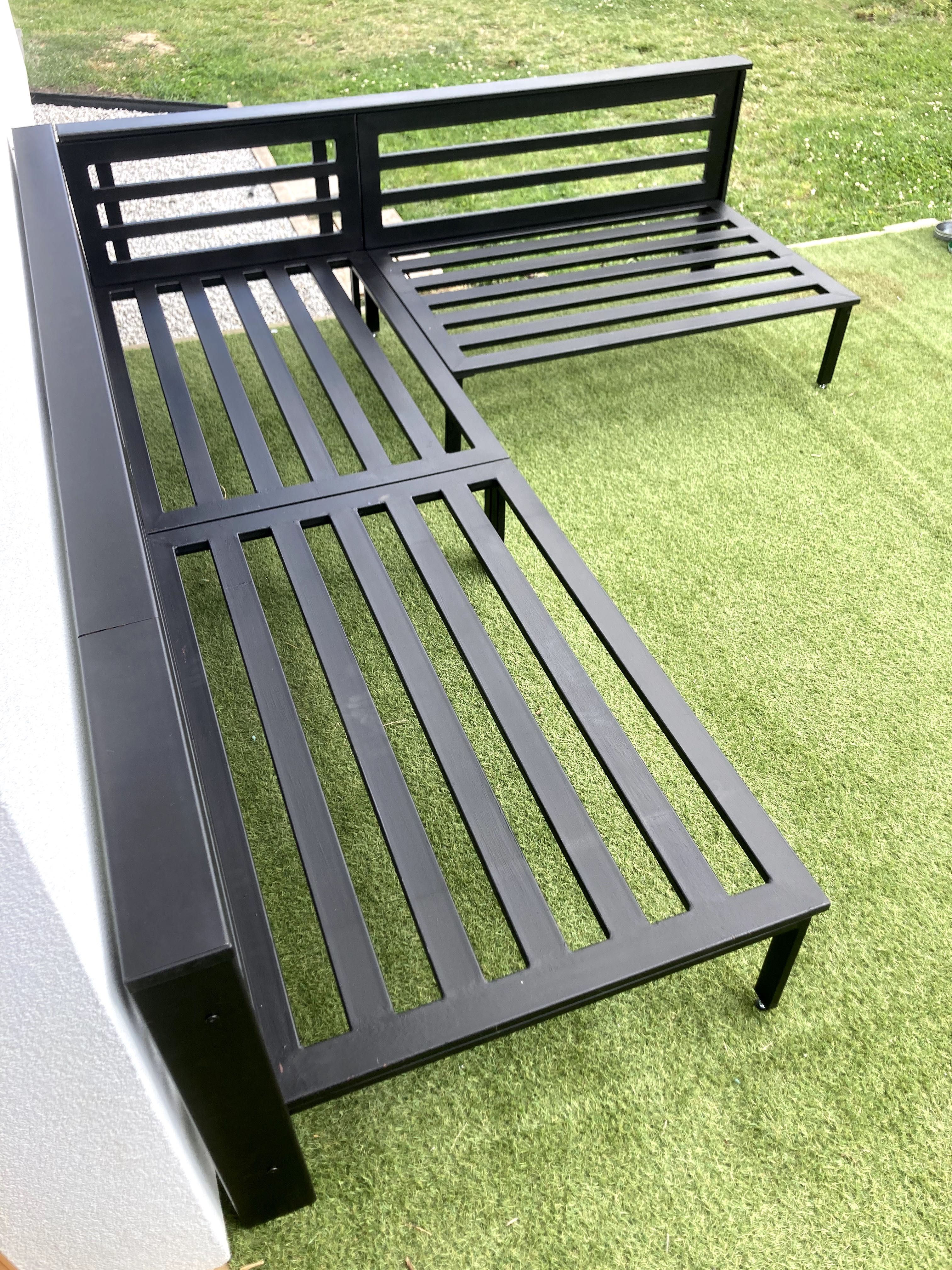 Meble tarasowe, narożnik tarasowy metalowy 220x180cm