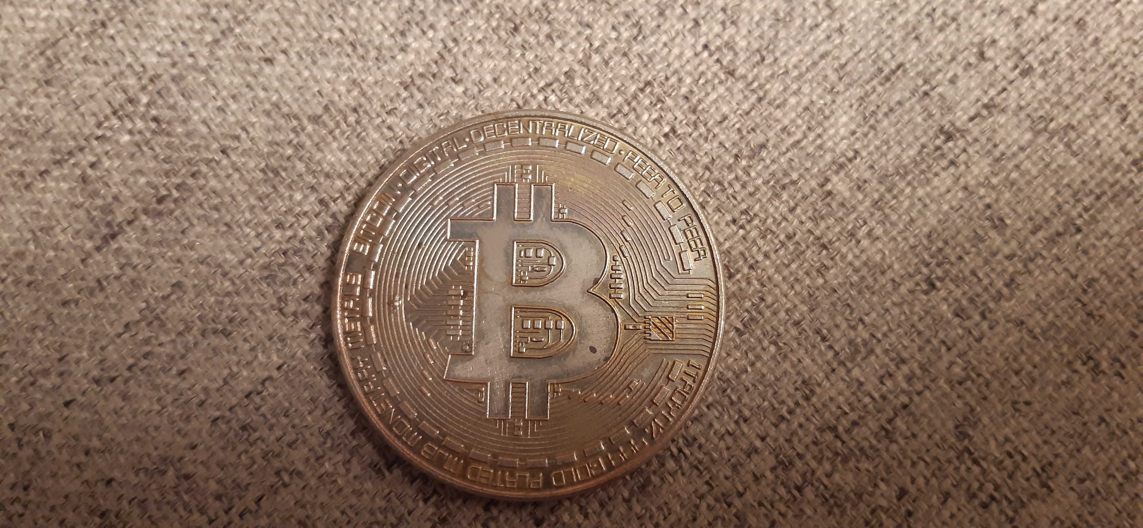 stary medal moneta pamiątkowa imitacja bitcoin