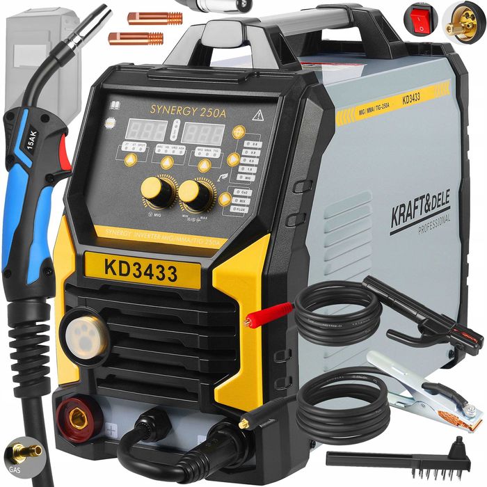 Spawarka Inwertorowa MIG/MAG FLUX MMA LIFT-TIG Synergy 250A Solidna *