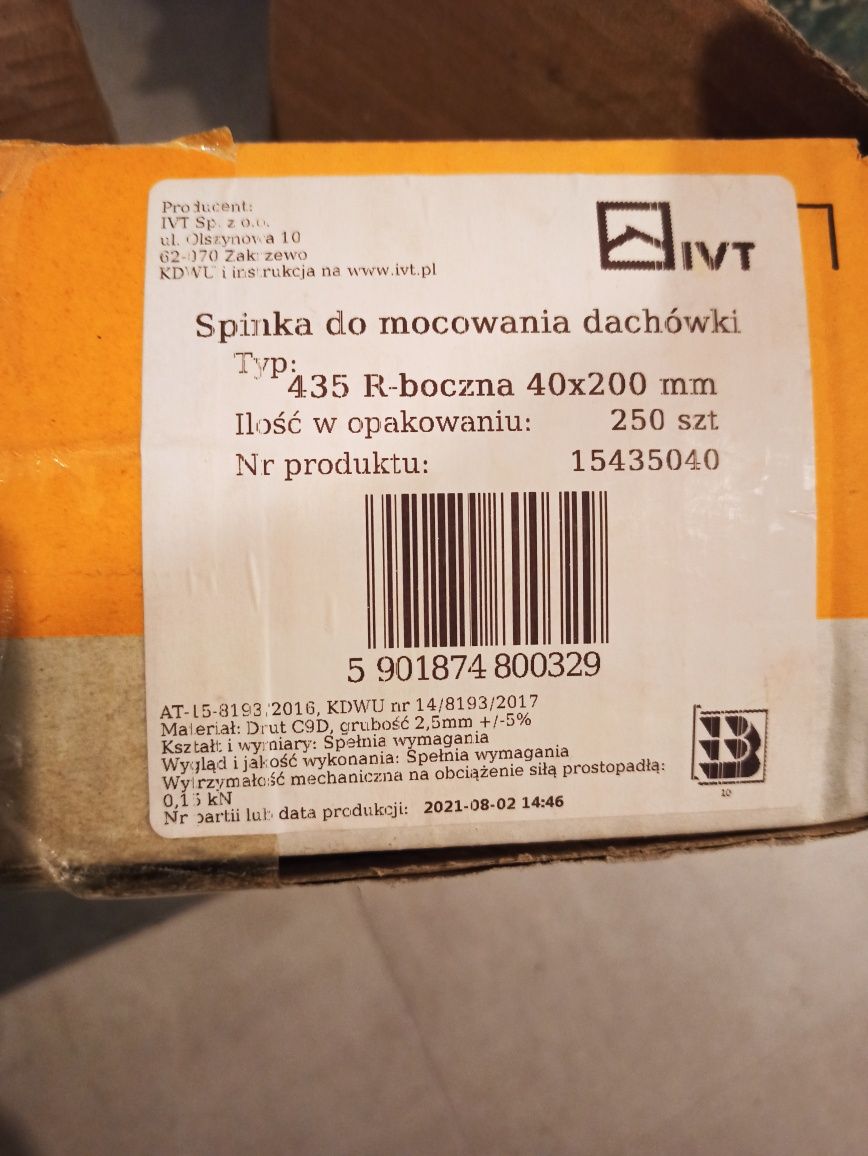Spinki do dachówek 3 paczki