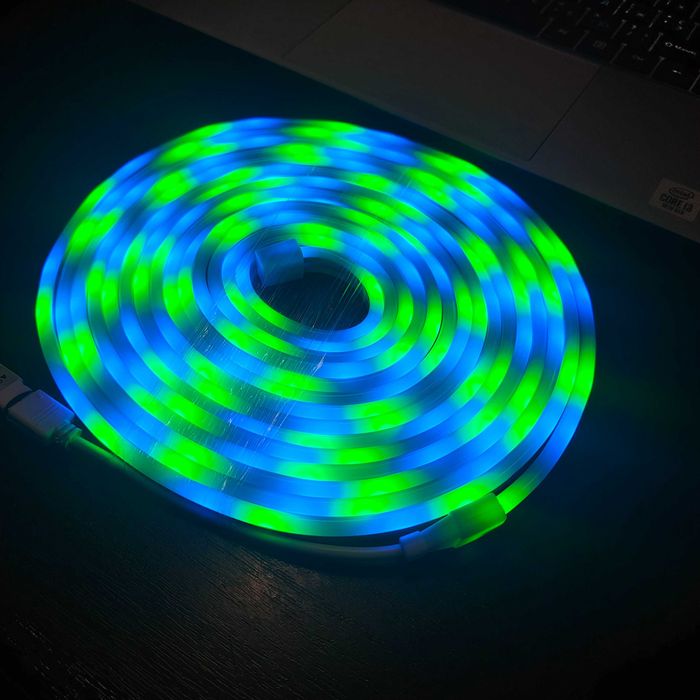 Світлодіодна Неонова Стрічка-Шланг RGB 5 м, 12V/220V Гнучкий LED NEON