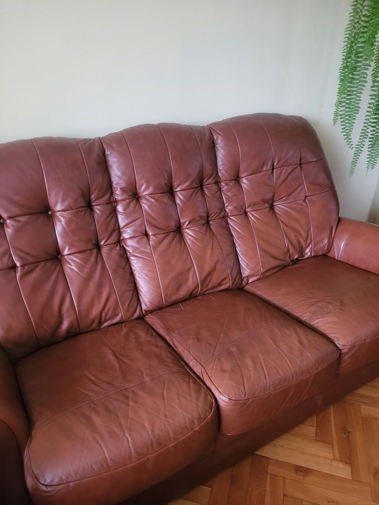 Skórzana sofa, kanapa + fotele