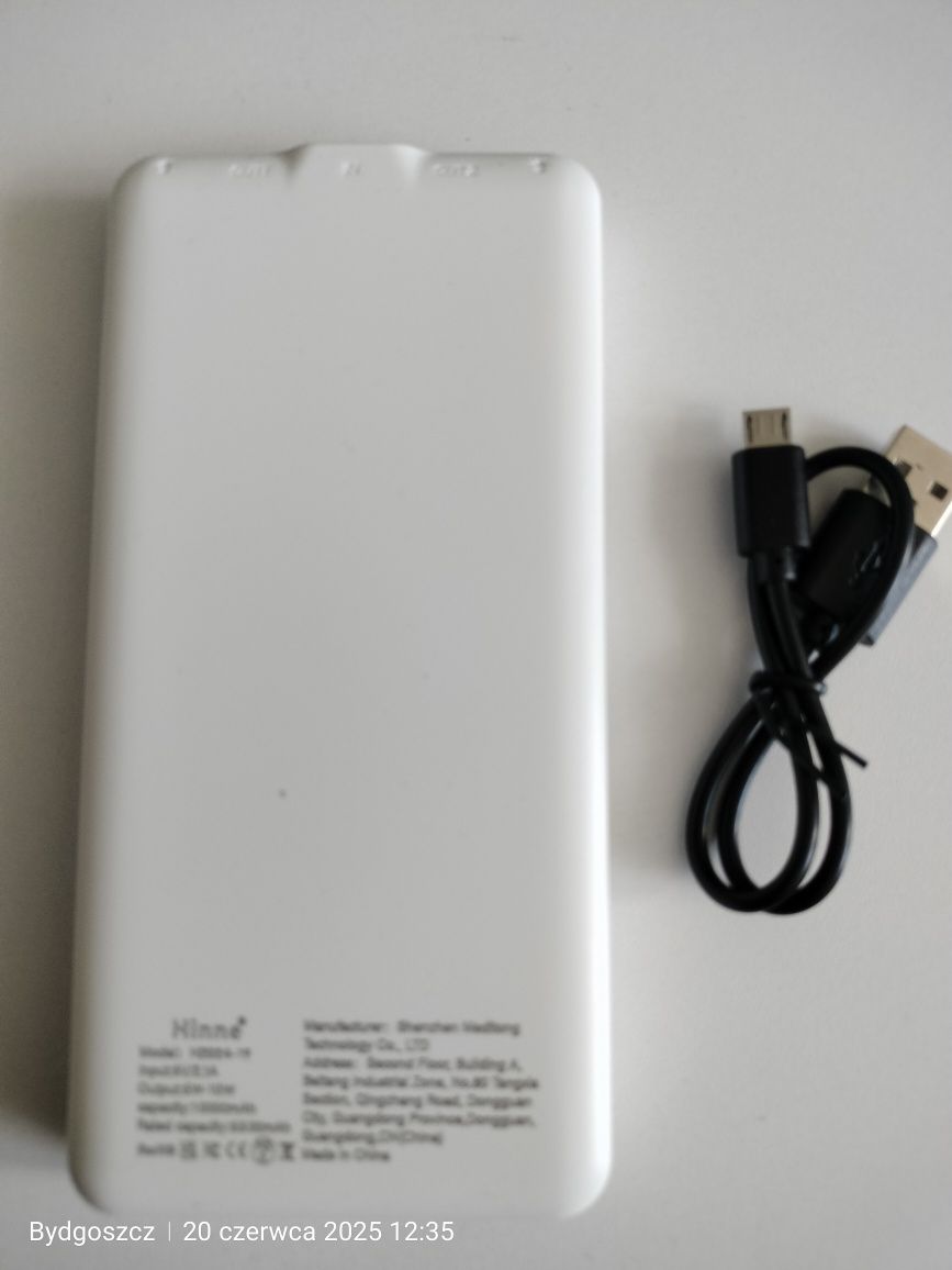 Powerbank pojemność 10 000 mAh, biały