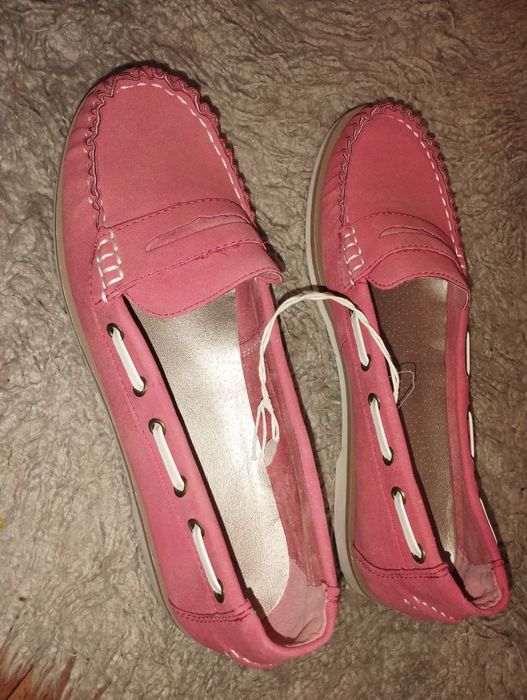 Мокасини жіночі персикового кольору