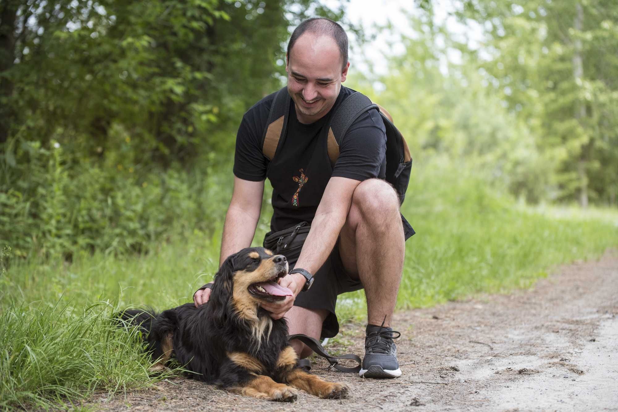 Czarny psiak w typie spaniela - mały Maczo szuka domu