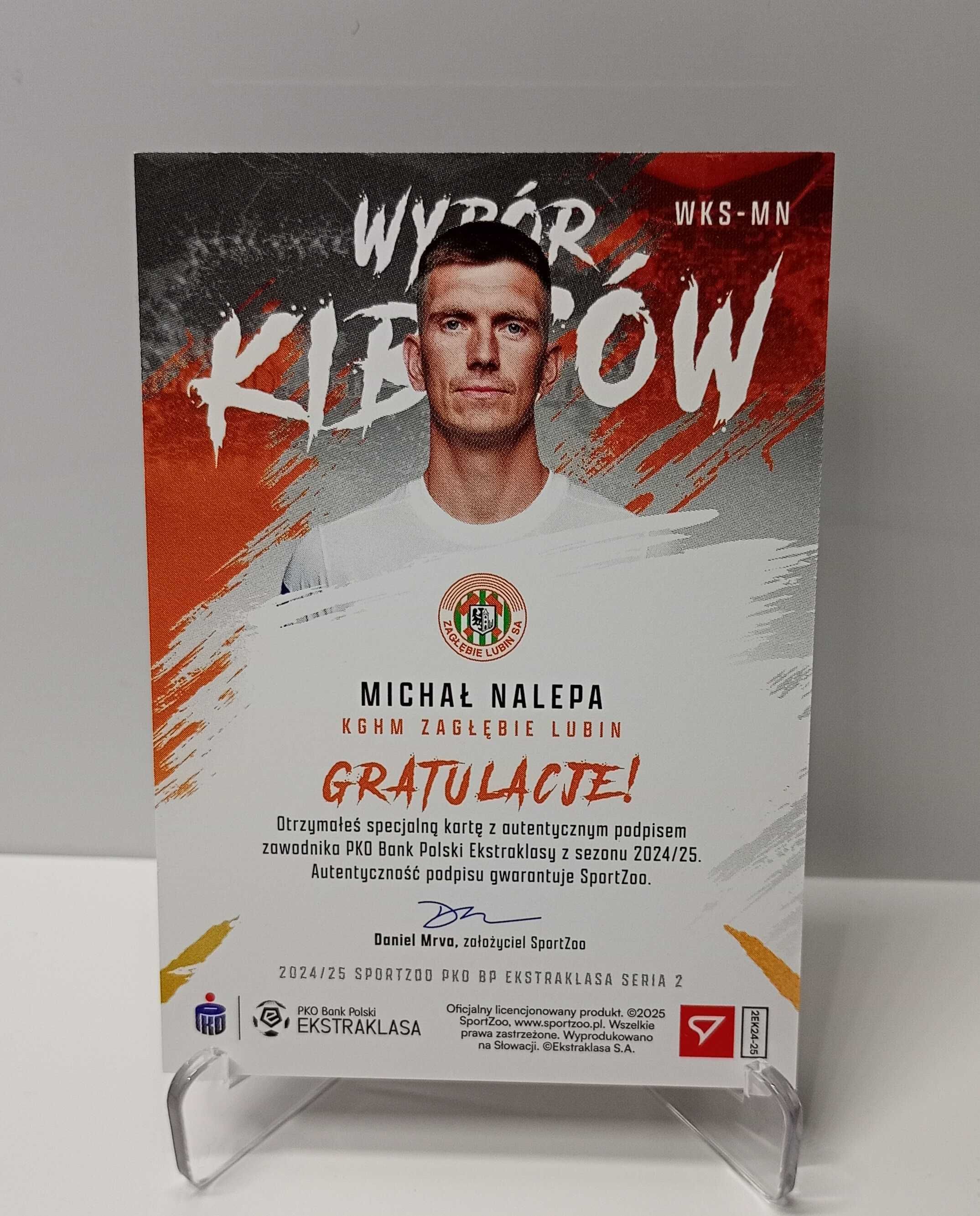 Wybór Kibiców autograf Michał Nalepa Zagłębie Lubin Ekstraklasa 2024