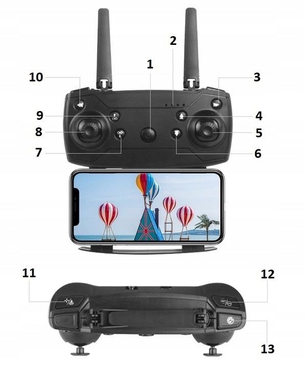 Dron 2 kamery HD WIFI PRO ZASIĘG 350 M