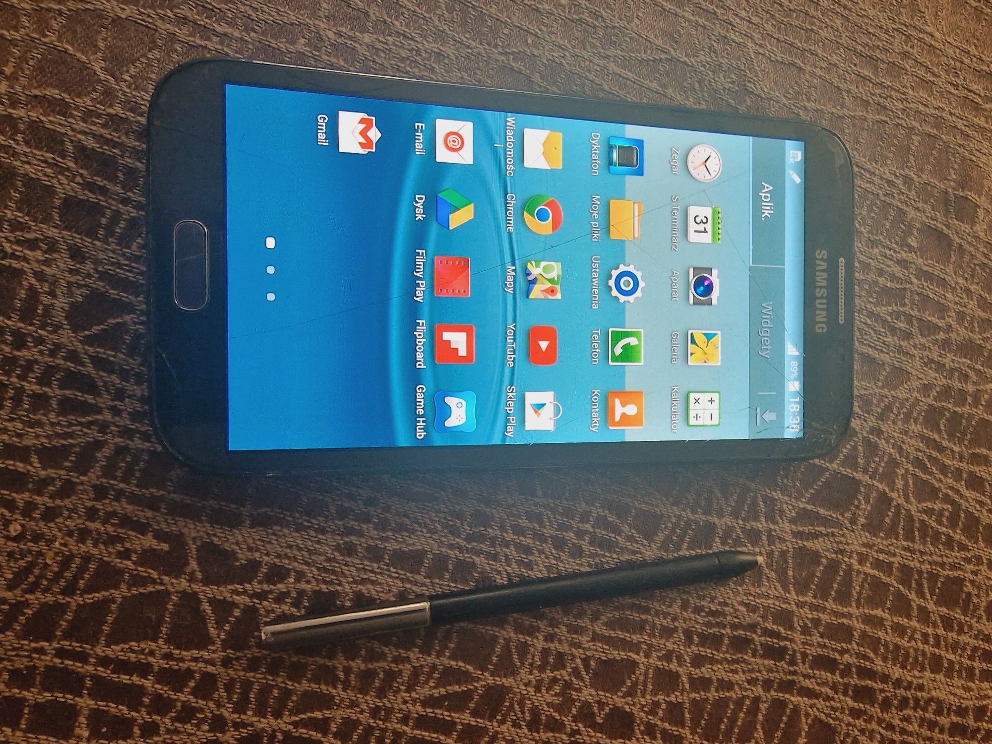 Samsung Galaxy Note 2 + Rysik ( karta sim ) Uszkodzone gniazdo..