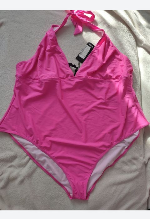 R 56 nowy strój kąpielowy jednoczęściowy boohoo neonowy róż