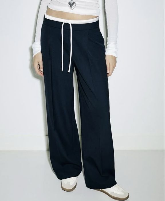 Штани брюки з подвійним поясом Zara S