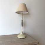 Piękna kremowa lampka biurkowa, lampa stołowa bawełna vintage retro