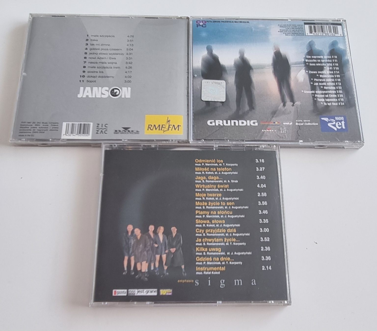 Trzy płyty CD: Janson, De Mono, Sigma