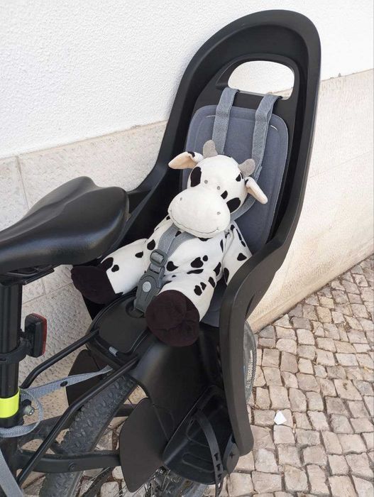 Cadeira Bicicleta POLISPORT  Fixação Quadros Pequenos Preto