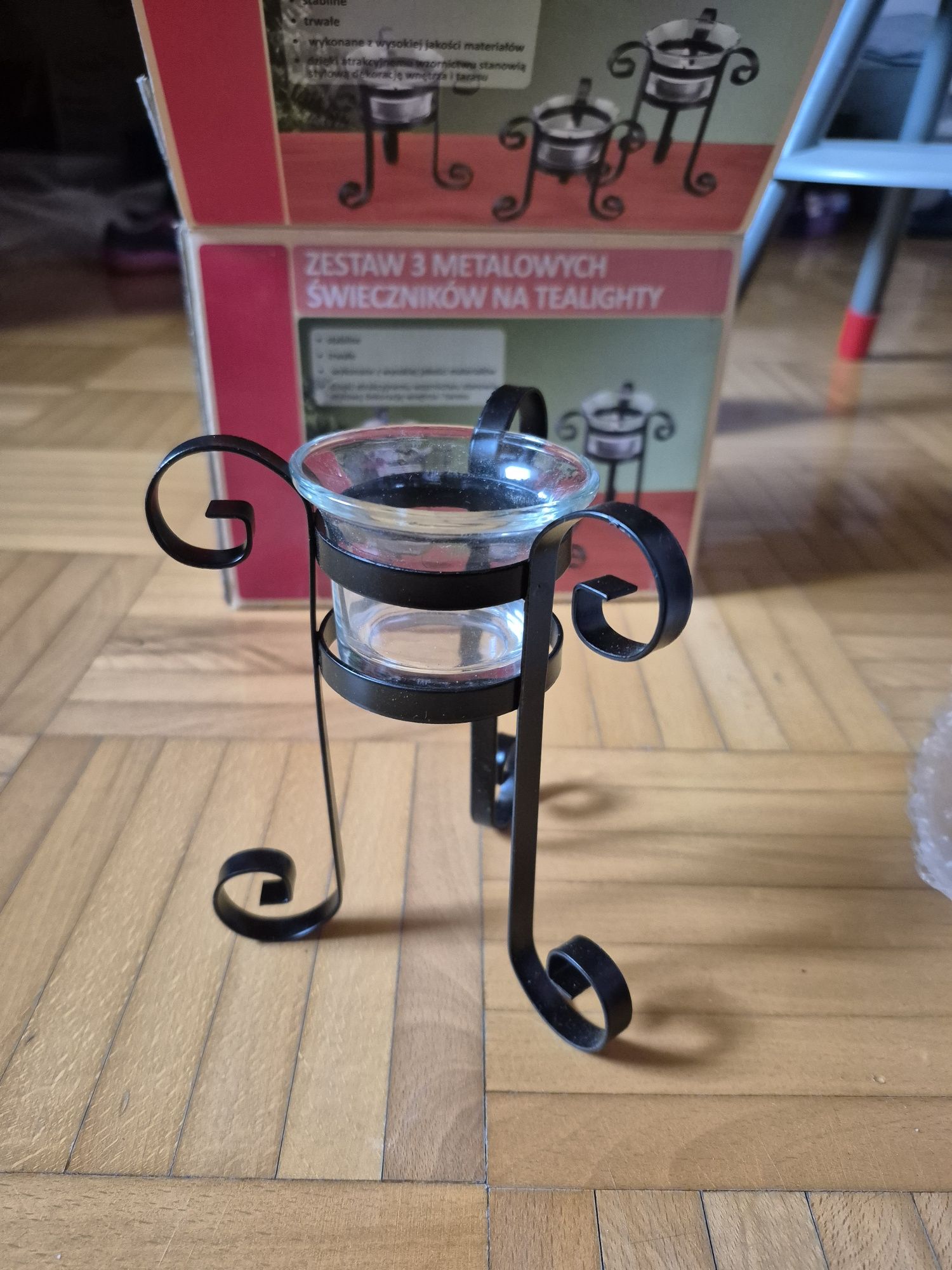 Świecznik 3szt metalowe podgrzewacze tealight