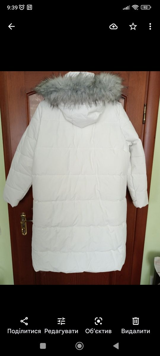 Пуховик білий, пальто, куртка oversize