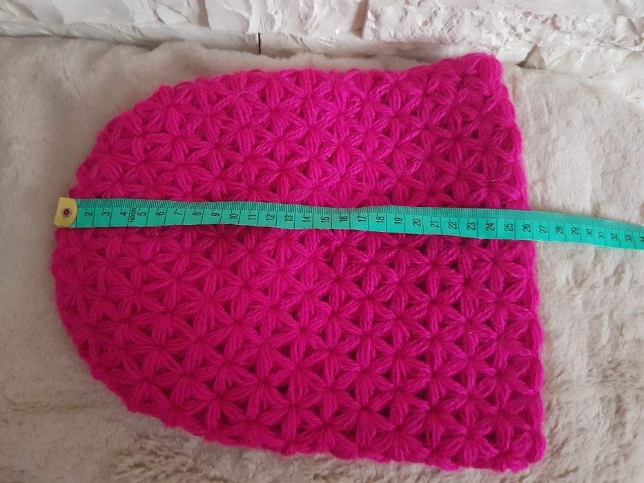 Czapka i komin Handmade różowa malina lekka wygodna i ciepła komin