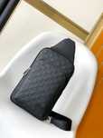 Louis Vuitton Avenue сумка бананка мужская кожаная черная оригинал