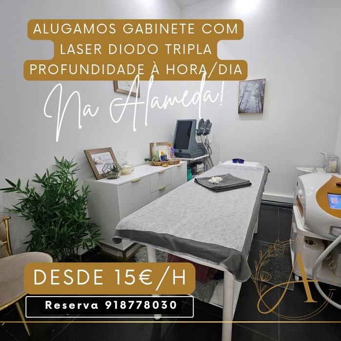 Alugamos gabinete com máquina de Depilação a Laser à hora na ALAMEDA