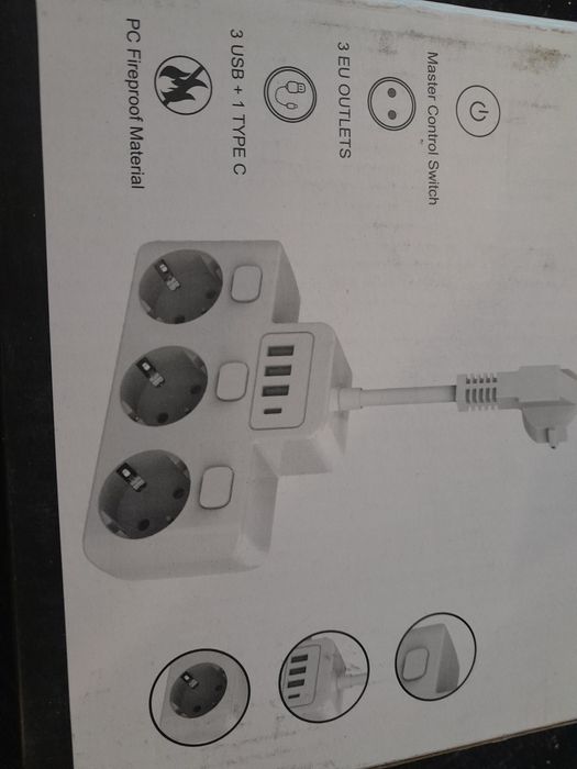 listwa zasilająca przedłużacz 3xgniazdo 3xusb