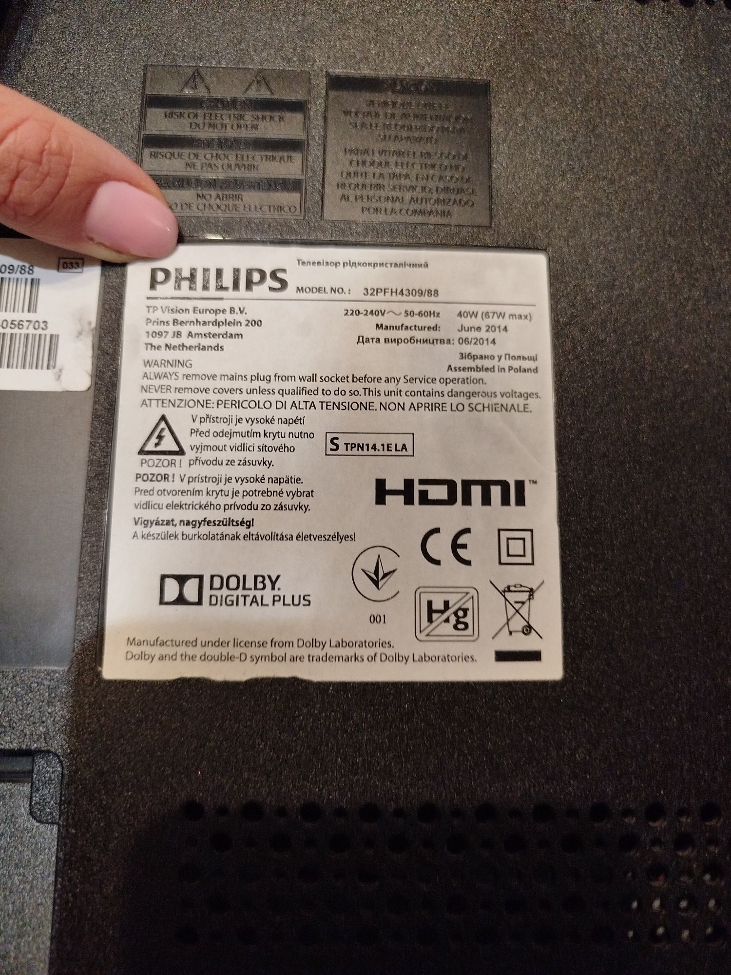 TV PHILIPS LED 32PFH4309/88 monitor 

32-calowy telewizor Philips