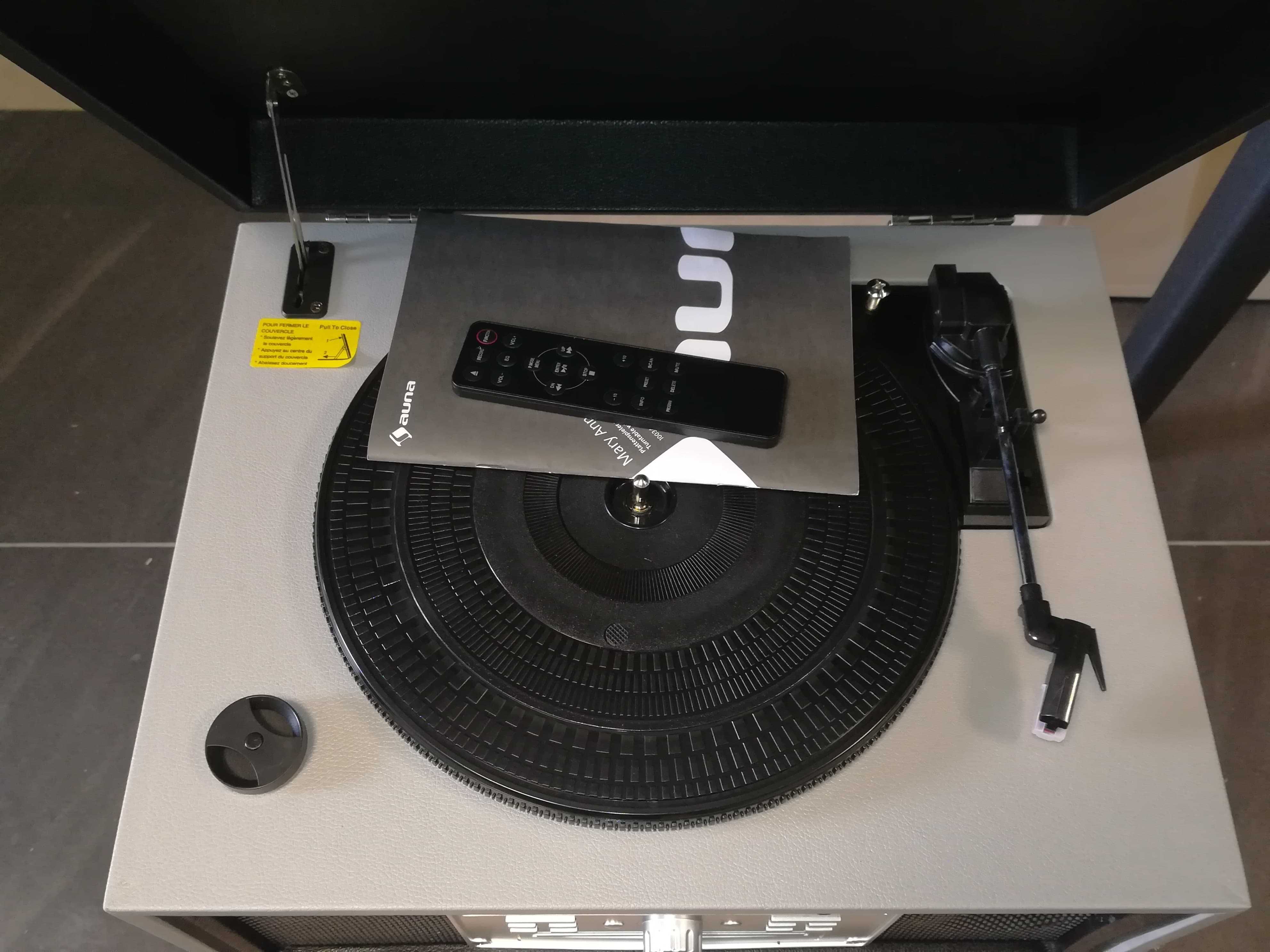 Gramofon w stylu retro drewniane nogi CD DAB+ UKF BT USB Auna Mary Ann