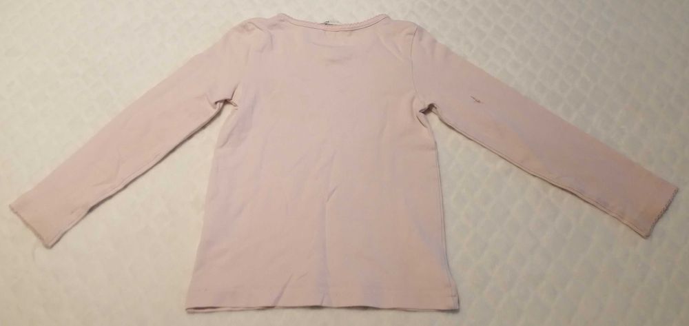 Koszulka dziewczęca, długi rękaw, H&M, 98-104, blady róż (Odzież)