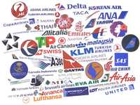 Naklejki Loga Linii Lotniczych Logo Samoloty Lot Podróż 52 sztuk
