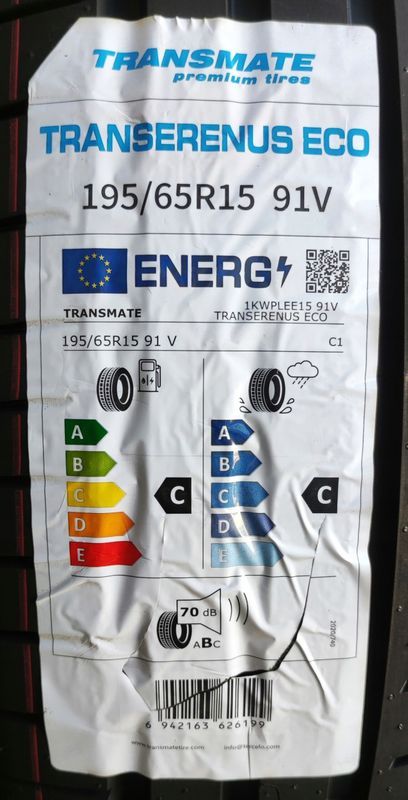 2x 195/65r15 Transmate Transerenus Eco 91v C/C/70dB