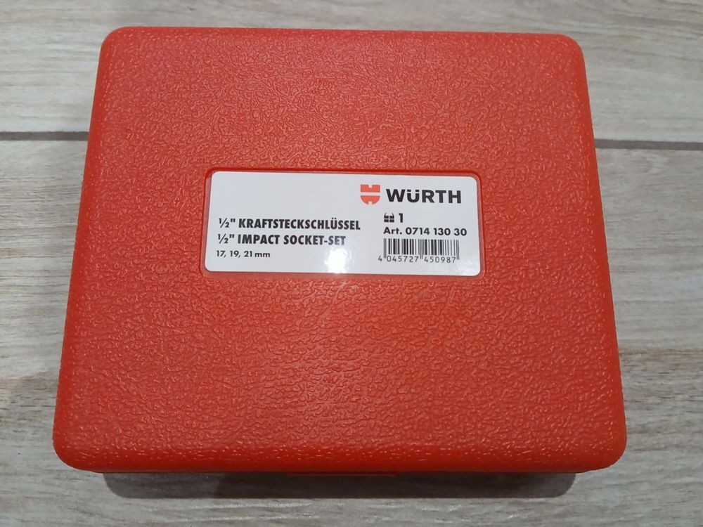 Wurth zestaw 3 Nowych nasadek 1/2 felg alu