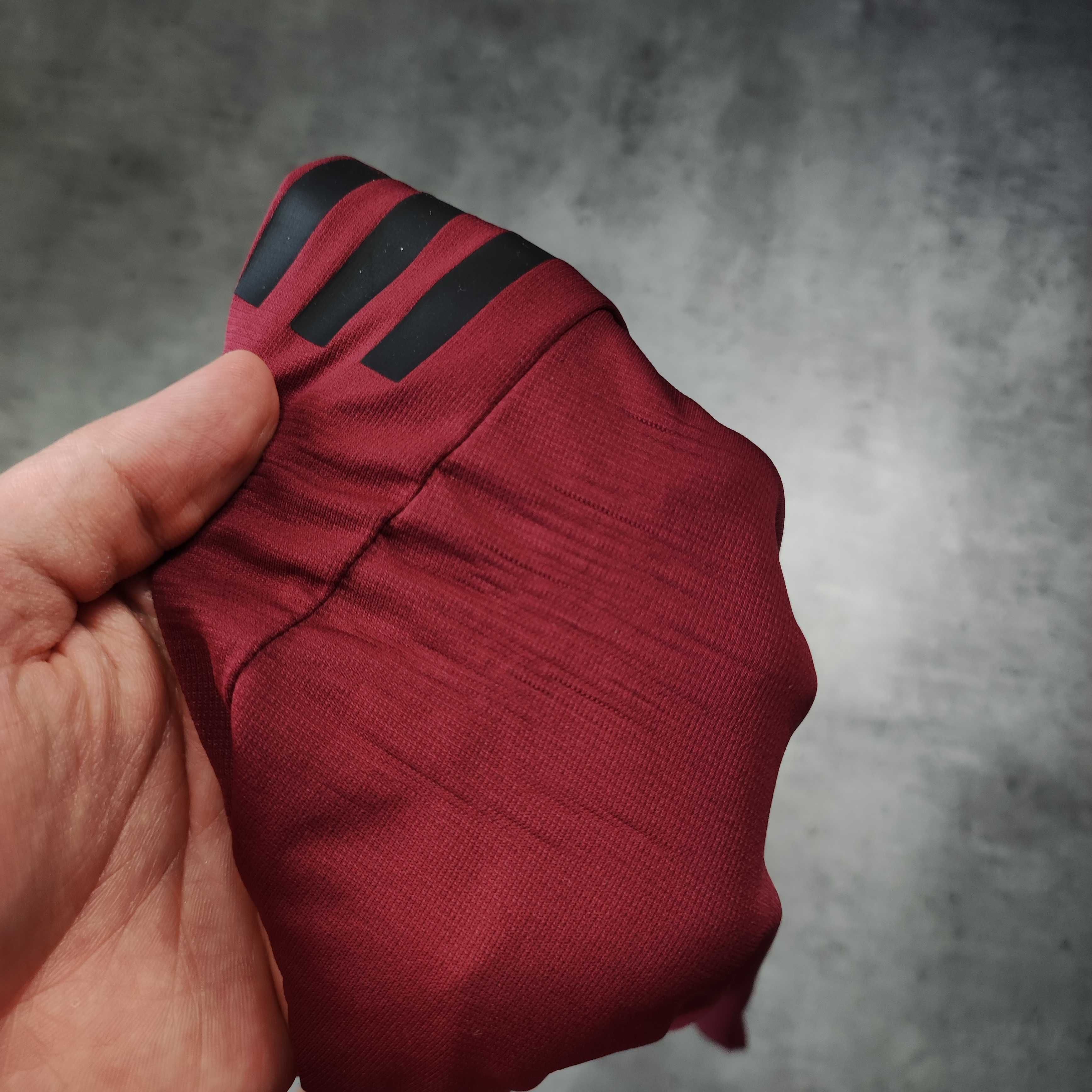 DAMSKA Koszulka Bluzka Lekka Przewiewna Sportowa adidas Logo Bordowa