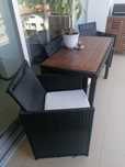 Conjunto Mesa e caldeirões jardim