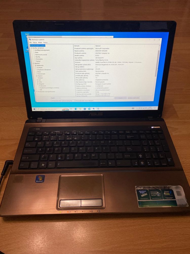 Notebook Laptop Asus 15,6" K53SJ i3-2310M SSD 120GB 3GB W10 Home
