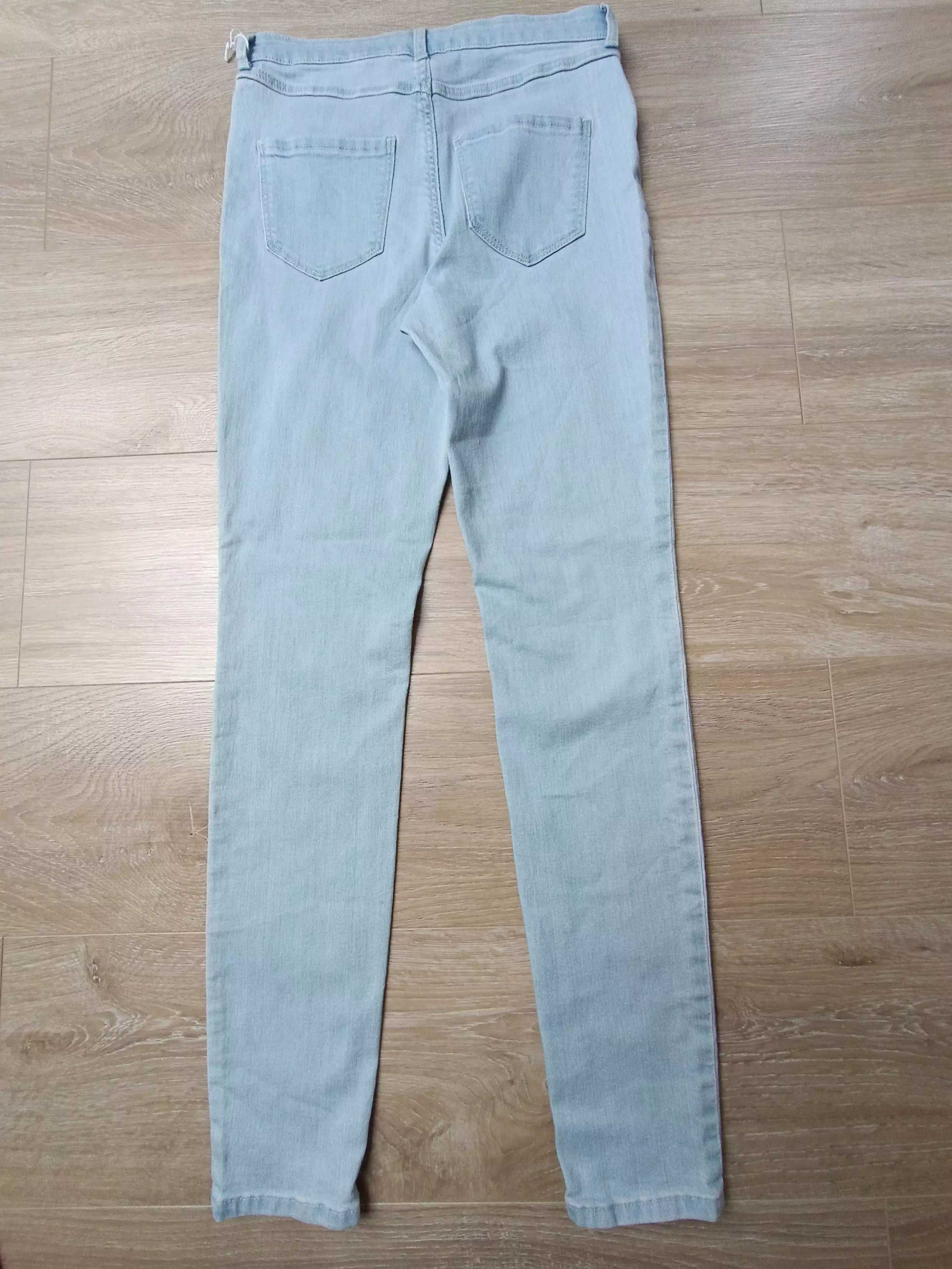 Spodnie cienki jasny jeans regulowany pas kieszenie 'H&M' 158