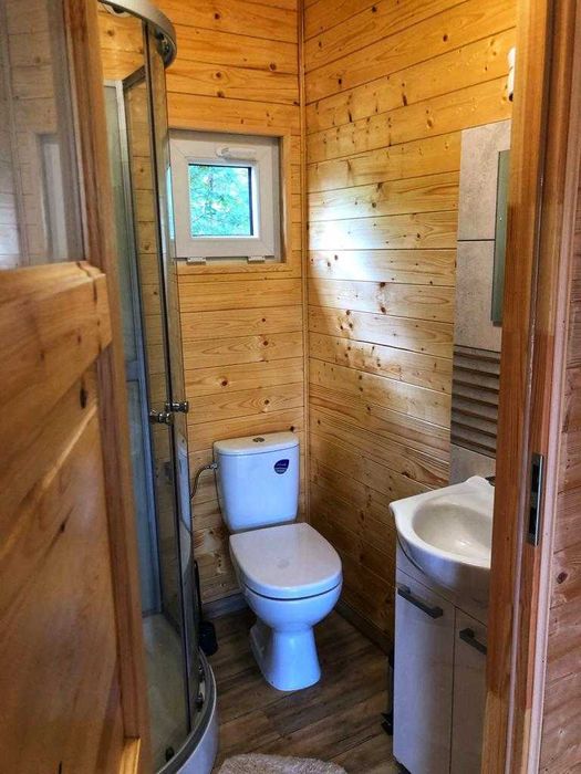 Domek drewniany z tarasem 4-6 osób blisko jeziora