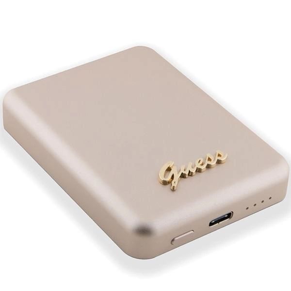 Powerbank Indukcyjny Guess Magsafe Metal Script Logo - Złoty