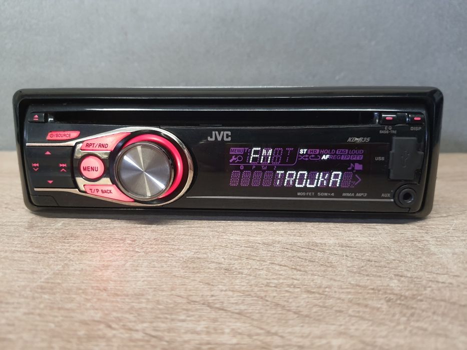Radio Samochodowe JVC KD-R35 USB CD z MP3 AUX 4x50W RCA dla wzmacniacz